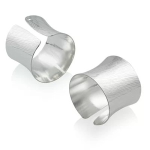 Modern Stainless Steel Napkin <b>Rings</b> 4.5cm Width Semi-<b>Circle</b> Design Durable Table Decoration Accessory for Wedding - Product Image 1