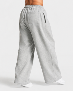 Ensemble de survêtement pour homme en molleton de coton respirant de qualité supérieure, gris clair avec détails contrastants, coupe oversize, 2 pièces - Product Image 6