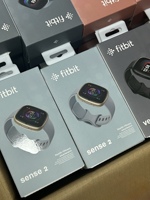 Montre connectée sportive Fiitbiit Sense 2, boîtier en plastique de 41 mm, écran numérique en caoutchouc, moniteur de fréquence cardiaque, batterie au lithium rechargeable 7