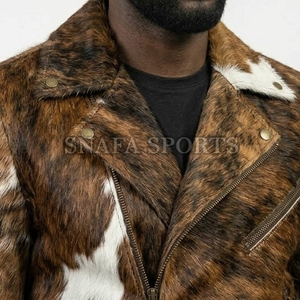 Blousons en cuir à poils personnalisables de qualité supérieure avec fermeture éclair et col rabattable, design tendance, pour l'extérieur, vente en gros - Product Image 4