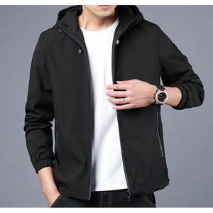 Chaqueta de Forro Polar Negra Impermeable de Alta Calidad, Conjuntos de Invierno 100% Poliéster, Ropa Urbana con Capucha Desmontable - Product Image 3