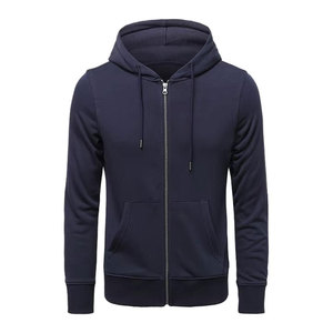 Men's Hooded Zipper Sweatshirt Solid Color Knitted Regular Fit Casual Autumn Wear - Product Image 6