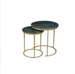 Timeless Appeal Modern Set Of 2 Nesting Coffee <b>Tables</b> <b>Marble</b> Top Metal Frame Living Room Furniture - Product Image 5