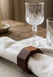 Anillo de Servilleta Geométrico de Madera, Diseño Moderno, Decoración de Mesa Duradera, 5 cm de Ancho - Product Image 4