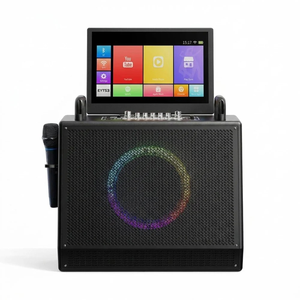 Portable Wireless Karaoke <b>Speaker</b> Touch Screen Dual Microphone RGB <b>LED</b> PA System for Home Party Outdoor - Product Image 1