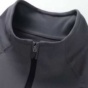 T-shirt de course pour homme à col montant zippé, manches longues, anti-transpiration, séchage rapide, idéal pour l'entraînement sportif – Meilleure vente - Product Image 3