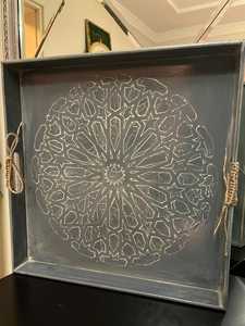 Handmade Storage Serving Enameled Wood Printed Tray Modern Tray Handmade Handicraft Top Quality Enamel Tray By UO INDIA - Product Image 3