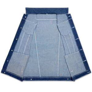 Gilet en jean pour homme sans manches, déchiré, avec fermeture éclair, rouge délavé, style unique, bonne qualité, couleur personnalisable disponible, style formel - Product Image 2