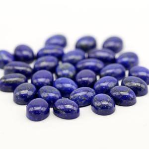 พลอยลาพิส ลาซูลีทรงรีแบบคาโบชอง ขนาดมาตรฐาน  ไม่ผ่านการปรับแต่ง  พร้อมใบรับรอง  สำหรับทำเครื่องประดับ - Product Image 5