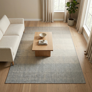 Tapis floral tufté à la main en laine gris argenté DECORDEC, antidérapant, écologique, à poils épais, moderne, pour salon, chambre et hôtel - Product Image 4
