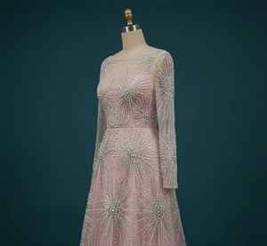 Robe de soirée élégante en cristal perlé de haute qualité, longue, pour fêtes, fournisseur en gros - Product Image 1