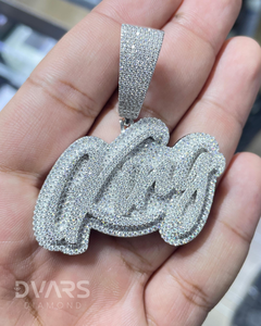 Pendentif personnalisé en moissanite avec lettre royale, bijoux hip-hop, logo ou nom personnalisé, en argent sterling 925, pendentif de luxe - Product Image 3