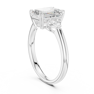 Bague de fiançailles de luxe vintage en argent sterling avec diamant de laboratoire taille émeraude pour femme - Product Image 2
