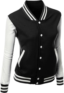 Customized Winter Baseball <b>Jacket</b> <b>Women</b> Woolen Varsity Coat Chenille <b>Embroidered</b> Pattern Casual Leather Horn Button OEM Supply - Product Image 4