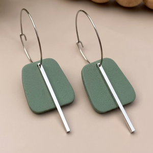 925 Sterling Silver <b>Small</b> Neutral Minimalist Hoop <b>Dangle</b> <b>Earring</b> Handmade Lightweight Hypoallergenic Jewelry Trendy Gift for Her - Product Image 1