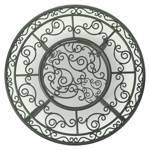 <b>Garden</b> Table Glass Top Iron Frame Traditional Design Rust-Resistant Weather-Resistant Eco-Friendly 4-Seater Outdoor Furniture - Product Image 2