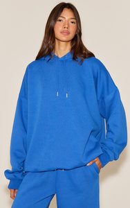 Ensemble de survêtement à capuche pour femmes, couleur unie, manches longues, coupe ample avec poches latérales, fermeture à cordon, vêtements décontractés d'automne - Product Image 6