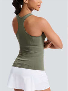 Camiseta sin mangas corta para mujer, mezcla de algodón elástico, chaleco informal de verano para uso diario y estilo de vida activo - Product Image 2