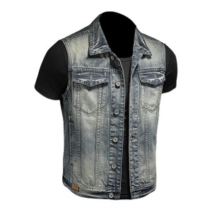 แจ็คเก็ตยีนส์ระบายอากาศขนาดกลางสีดำสีเทาสำหรับผู้ชายแฟชั่นฤดูร้อน - Product Image 1