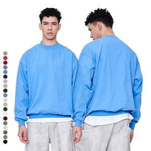 Sudadera de cuello redondo de gran tamaño 430G para hombre al por mayor, sudaderas con hombros caídos, sudaderas con estampado de hojaldre, sudaderas con capucha para hombre - Product Image 1