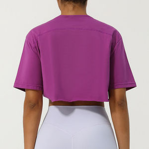 Camiseta Corta de Cuello Redondo 100% Algodón Ecológico de Alta Calidad para Mujer, Talla Grande, Secado Rápido, Transpirable, Personalizable, Verano, de Fábrica - Product Image 2