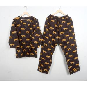 Conjunto de Pijama de Manga Larga con Cuello en V 100% Algodón para Mujer, Suave, Transpirable y Lavable a Máquina - Product Image 6