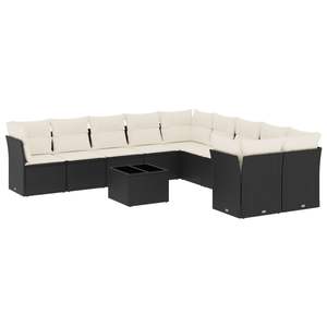 Conjunto de Sofás de Jardín en Blanco Crema y Negro - Product Image 2