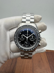 Montre de luxe professionnelle Moonwatch, cadran bleu, chronographe, mécanique, acier inoxydable, mouvement ETA vintage, haute qualité, montre hip-hop - Product Image 3