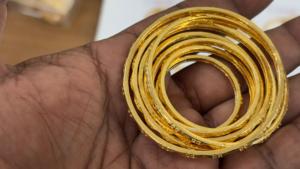 Premium Handcrafted Brass <b>Bangles</b> Set Traditional Antique Bronze Plated Natural Stone Geometric Textured Churi Women Elegant - Product Image 5