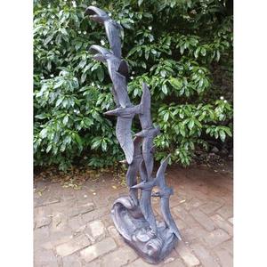 Sculpture de paire d'oiseaux en vol pour décoration extérieure, présentation au sol, fournitures de jardin - Product Image 3