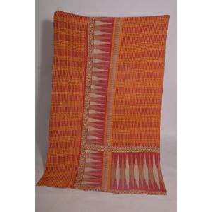 Couverture Kantha indienne vintage, imprimée de motifs floraux, faite à la main en coton, style bohème, écologique, pour la décoration de la chambre - Product Image 2