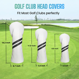 Housse de tête de club de golf en cuir PU imperméable de haute qualité, couleur unie, broderie de logo personnalisée, fermeture élastique auto-fixante - Product Image 6