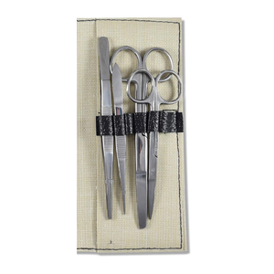 High Quality 11 Pieces Surgical Kits With Scalpel Handle Knife Scissor Tweezers Tools Sets With Leather <b>Case</b> By Grip Surgical - Product Image 2