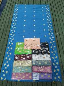 Wholesale Embroidered Swiss Voile <b>Shawl</b> Garbasaar Blue Gold Floral Border Rhinestone Scalloped Multicolor OEM ODM Custom - Product Image 3