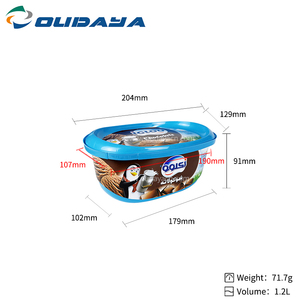 1.2L personalización al por mayor IML impresión molde de inyección PP plástico helado mantequilla queso <span class=keywords><strong>caja</strong></span> con tapa - Product Image 2