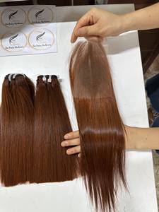 Perruques cheveux humains vietnamiens vente en gros suisse dentelle transparente fermeture HD dentelle frontale trame faisceaux cheveux humains bruts doux pour les femmes - Product Image 4