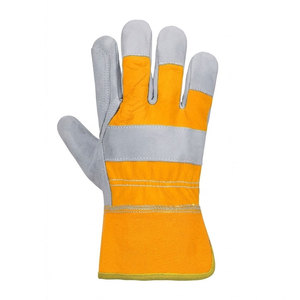 Heavy Duty Industrial Safety <b>Gloves</b> Anti-static Anti-slip Reinforced Cowhide Leather Work <b>Gloves</b> <b>Silver</b> Reflective Stripe Safety - Product Image 3