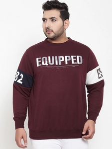 Sudadera de Cuello Redondo Color Granate para Hombre, Corte Regular, Logotipo Estampado, Informal, Tejida, 100% Algodón, para Otoño - Product Image 2