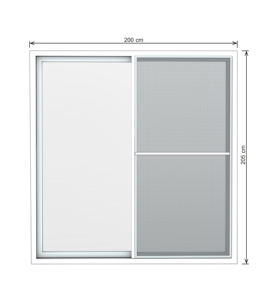Porte coulissante Hoffen Pro uPVC 200x205 blanche avec porte vitrée en verre fileté, insonorisée, étanche, isolation thermique, porte coulissante uPVC blanche - Product Image 2