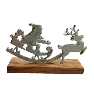 Adorno de mesa contemporáneo Escultura de Navidad con base de madera Adornos de decoración de habitación estética moderna - Product Image 6