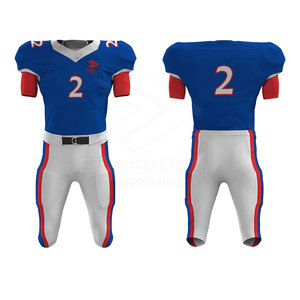 Ensemble d'uniformes de football américain de qualité supérieure, durable, respirant, doux, tissu 100% polyester, col en V, manches courtes - Product Image 6