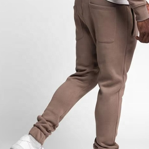 Conjunto deportivo personalizado de corte ajustado, pantalones de chándal y sudadera con capucha de algodón liso para hombre, chándal 100% algodón - Product Image 4