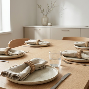 <b>Rustic</b> Handmade <b>Wooden</b> Napkin Rings Set Natural Wood | Napkin Holders for <b>Dining</b> <b>Table</b> Decor Wedding Party Hotel <b>Table</b> Setting - Product Image 4