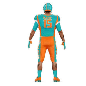 Tenues de football américain sur mesure pour jeunes, design premium, tissu extensible, manches courtes, ensembles d'uniformes d'équipe. - Product Image 3