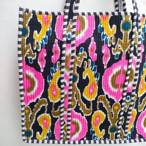 Sac fourre-tout matelassé en coton fait main, couleur unie, avec fermeture éclair, deux poignées, grande capacité, sac à main pour femme, écologique, lavable - Product Image 2