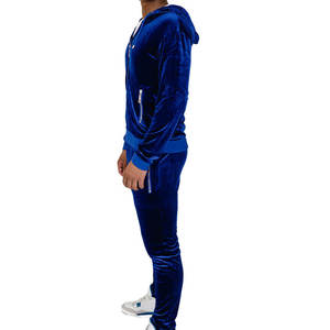 Conjunto Deportivo WARPRO INDUSTRY para Hombre, Azul, Terciopelo, con Capucha, Cordón Ajustable, Largo, Informal, con Bolsillos Laterales, para Invierno, Corte Regular - Product Image 2