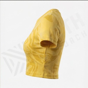 Top Corto de Algodón Personalizado para Mujer, Cuello Redondo, Casual, Tejido Sólido, Tallas S-XL, Ropa Deportiva para Calle, Gimnasio, Ejercicio y Actividades - Product Image 3