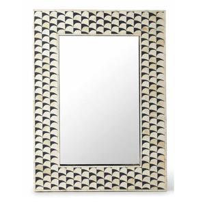 Espejo Decorativo Geométrico Floral con Incrustaciones de Hueso Azul Hecho a Mano para Montar en la Pared, Ideal para Pasillo, Sala de Estar, Dormitorio o Entrada - Product Image 3