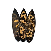 Planche de surf en bois de manguier sculptée à la main, 50 cm, design mixte, décoration murale, cadeau et artisanat d'Indonésie, Bali