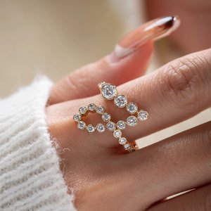 Stylish <b>TIARAS</b> JEWELS 925 Sterling Silver Gold Plated Channel Set Moissanite Hip Hop Sparkling Ring <b>for</b> Women - Product Image 2